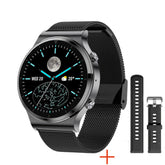 TPFNet Smart Watch / Fitness Tracker IP68 für Damen & Herren - Milanaise Armband - Android & IOS - Schwarz & Silber